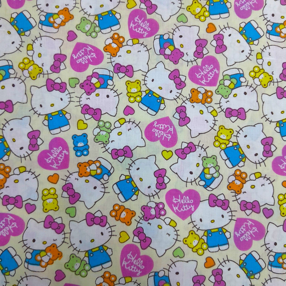 Mishi Textiles Sheeting Fabrics 100% Printed Cotton Sheeting Fabric Hello Kitty 235 cm