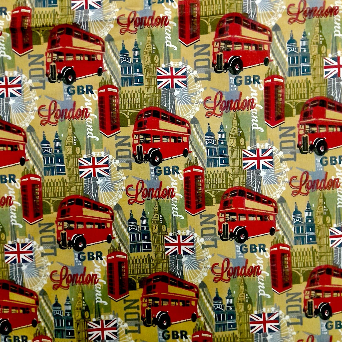 Mishi Textiles Sheeting Fabrics 100% Printed Cotton Sheeting Fabric London 235 cm