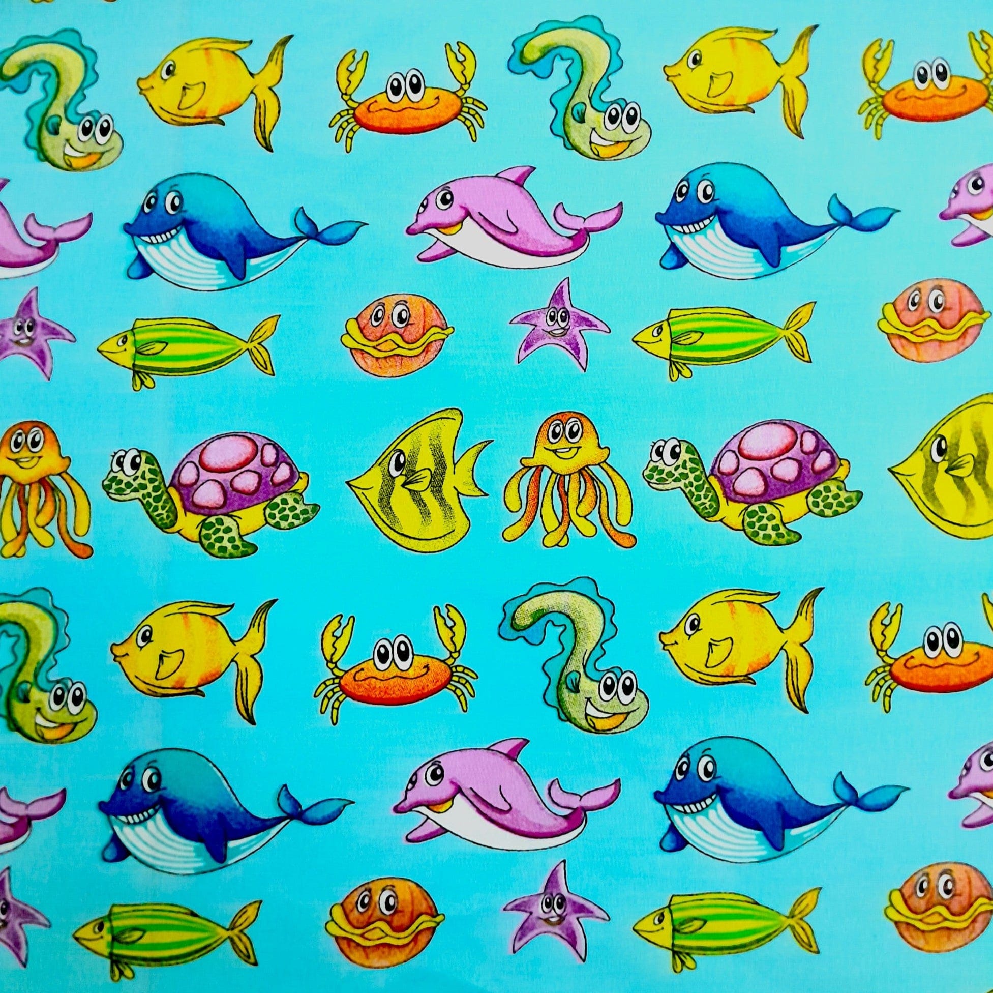 Mishi Textiles Sheeting Fabrics 100% Printed Cotton Sheeting Fabric Sea 235 cm