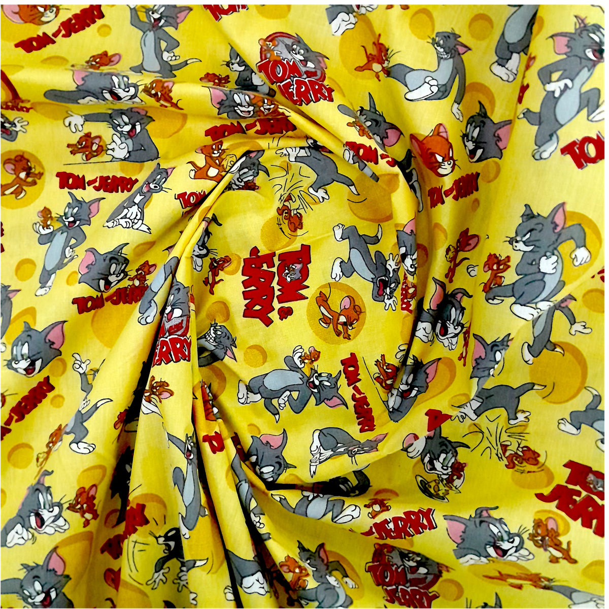 Mishi Textiles Sheeting Fabrics 100% Printed Cotton Sheeting Fabric Tom and Jerry 235 cm