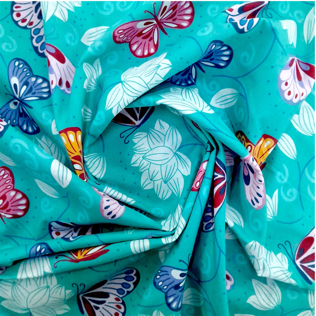 Mishi Textiles Sheeting Fabrics PTD Poly Cotton Butterfly Floral 240 cm