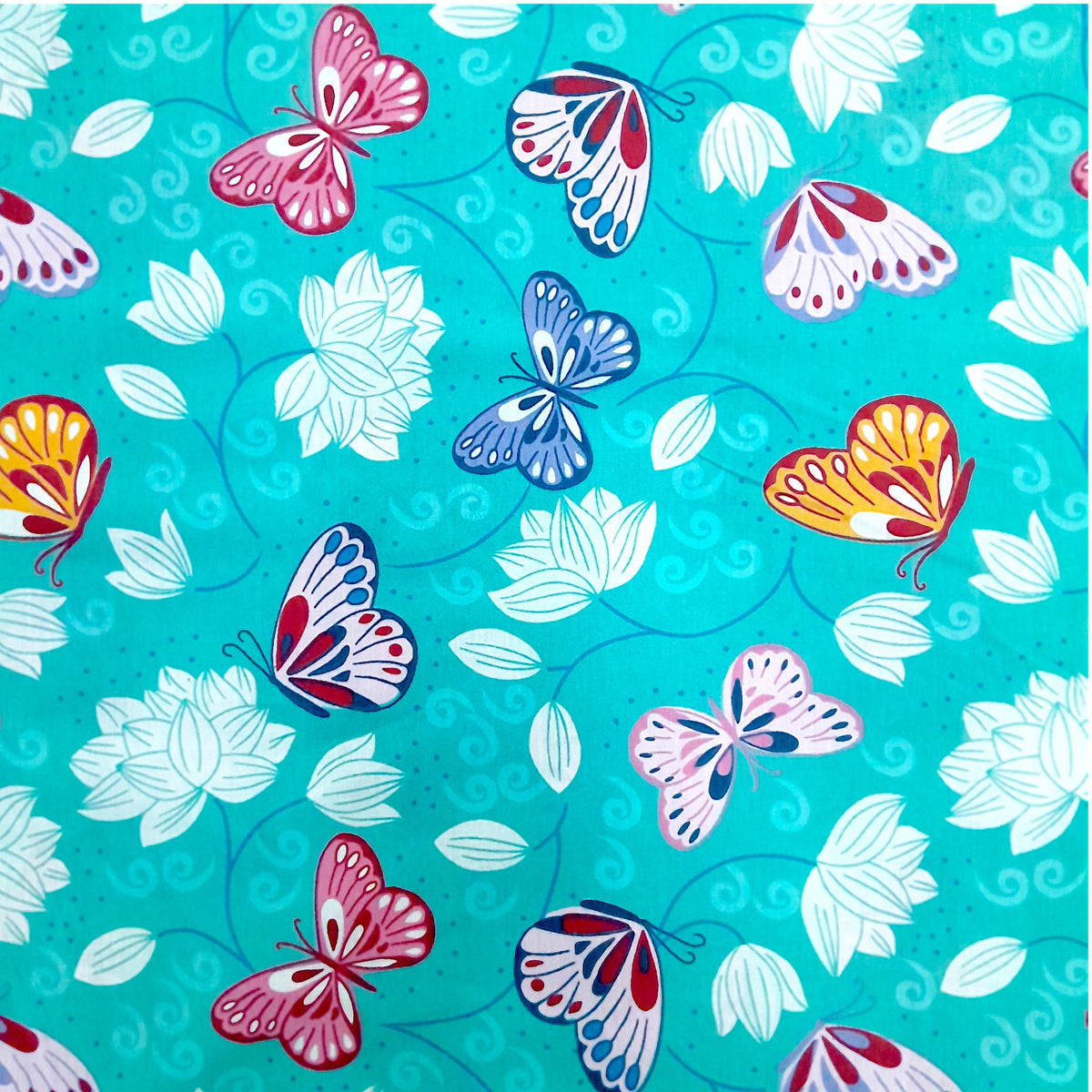 Mishi Textiles Sheeting Fabrics PTD Poly Cotton Butterfly Floral 240 cm