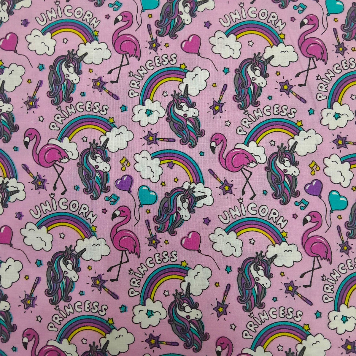 Mishi Textiles Sheeting Fabrics PTD Poly Cotton Unicorn Princess Fabric  240 cm