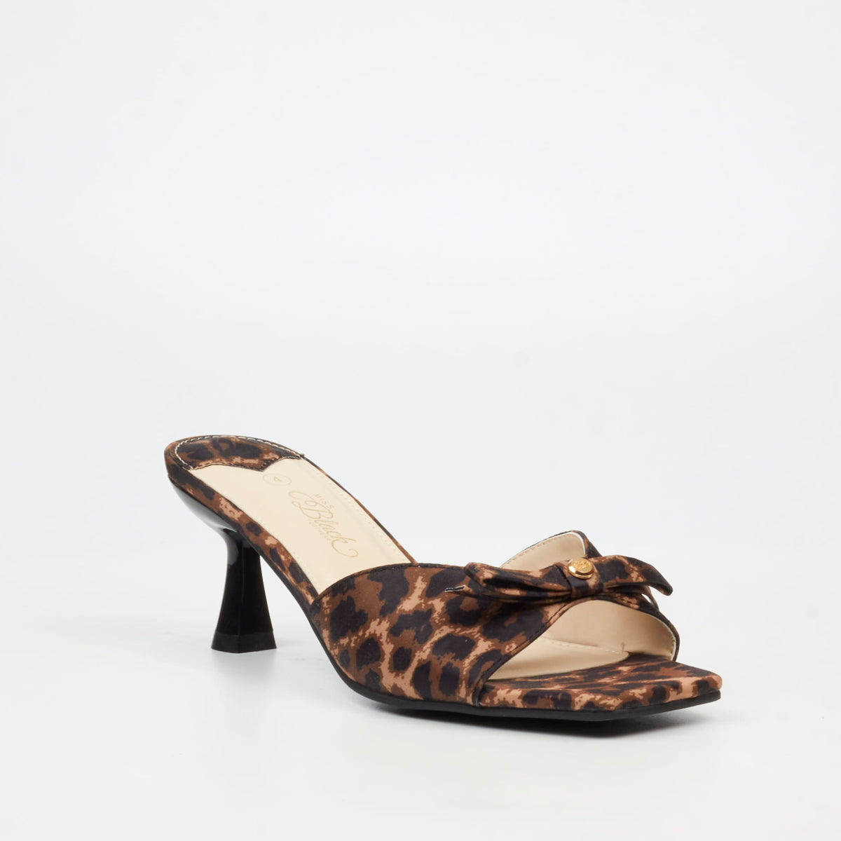 Miss Black Heels Miss Black Ladies Eldora 1 Sandals-Leopard