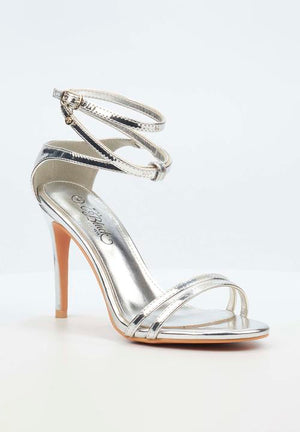 Miss Black Ladies Sandals Miss Black Women's Jazz 21 Stiletto Silver (7810327019609)