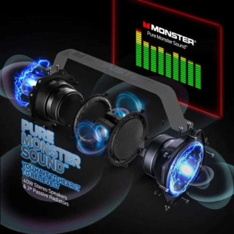 Monster 40w - Adventurer Force Bluetooth Party Speaker 5.2  (Black)