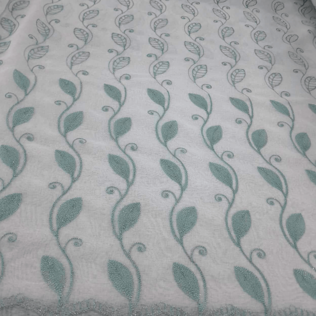 Mood Fabrics Curtaining Fabric Duckegg Fabric Embroidery Voile Floral 1 280 cm
