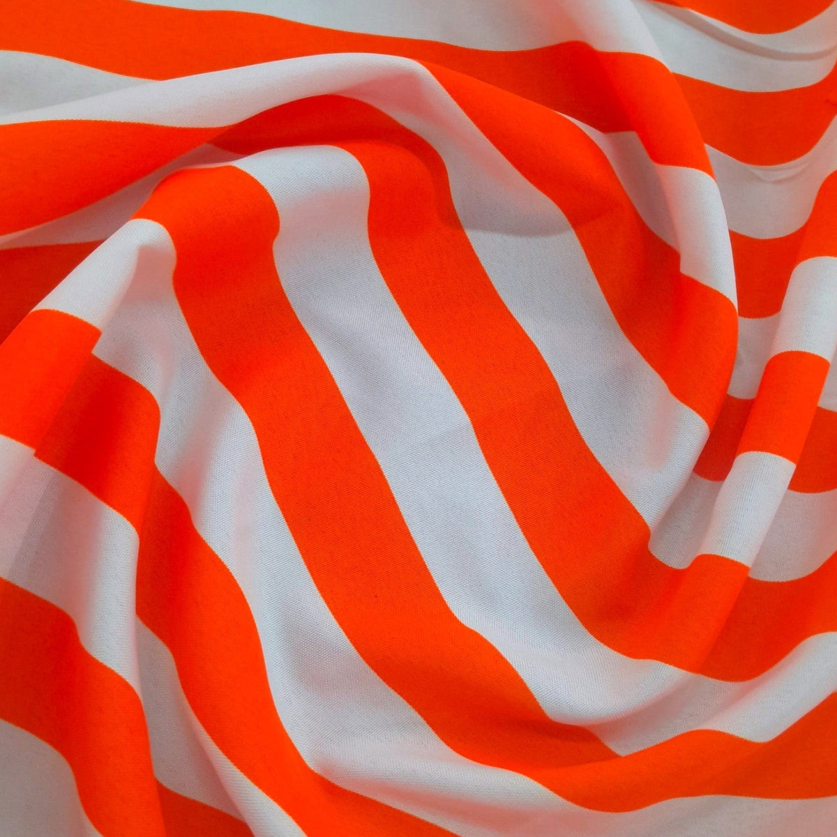 Mood Fabrics Mini Matt Orange Printed Mini Matt Stripe 150 cm
