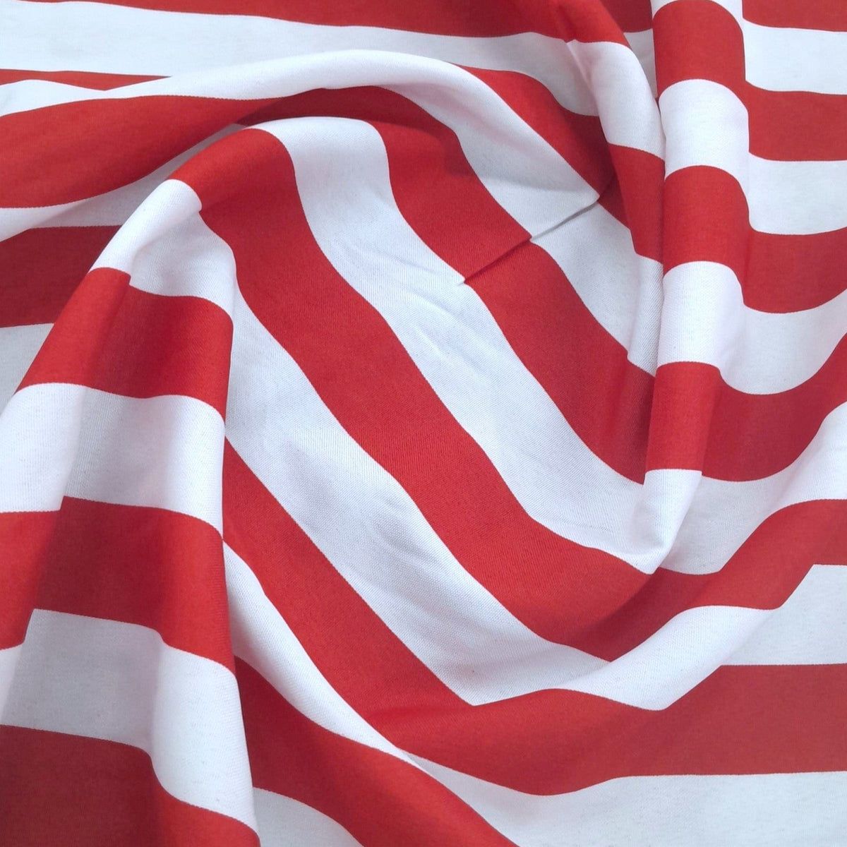 Mood Fabrics Mini Matt Red Printed Mini Matt Stripe 150 cm