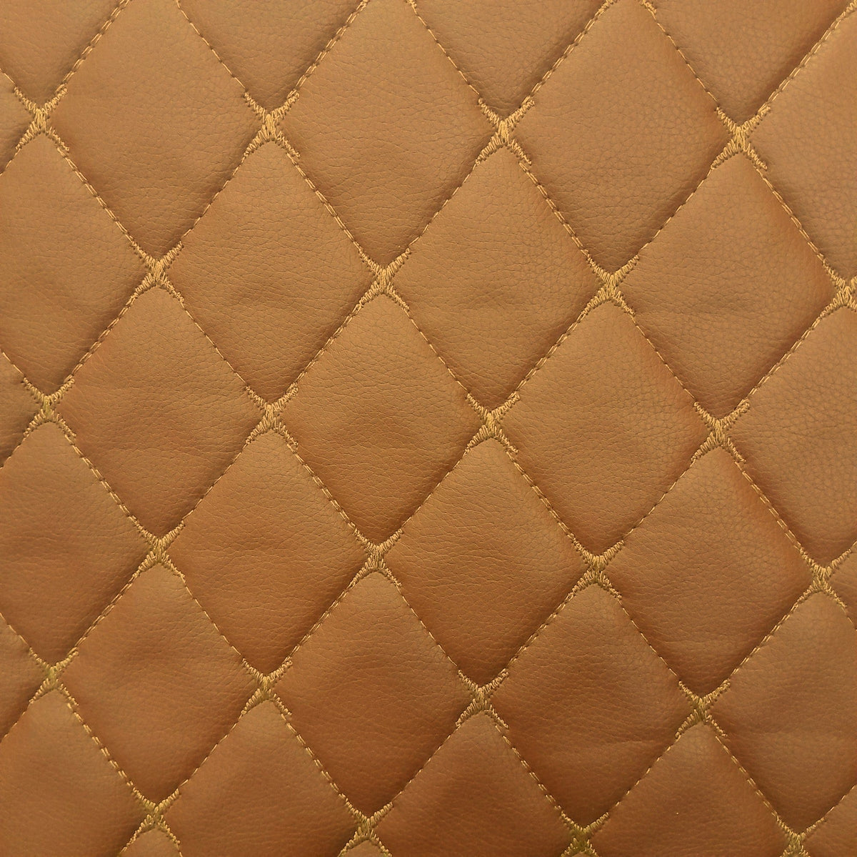 Mood Fabrics Upholstery Fabric Bently Vinyl Car Diamond Fabric Tan/Tan 150 cm
