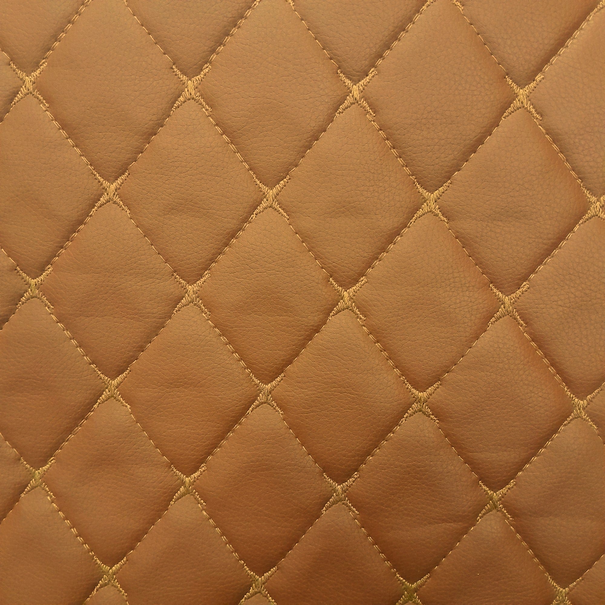 Mood Fabrics Upholstery Fabric Bently Vinyl Car Diamond Fabric Tan/Tan 150 cm