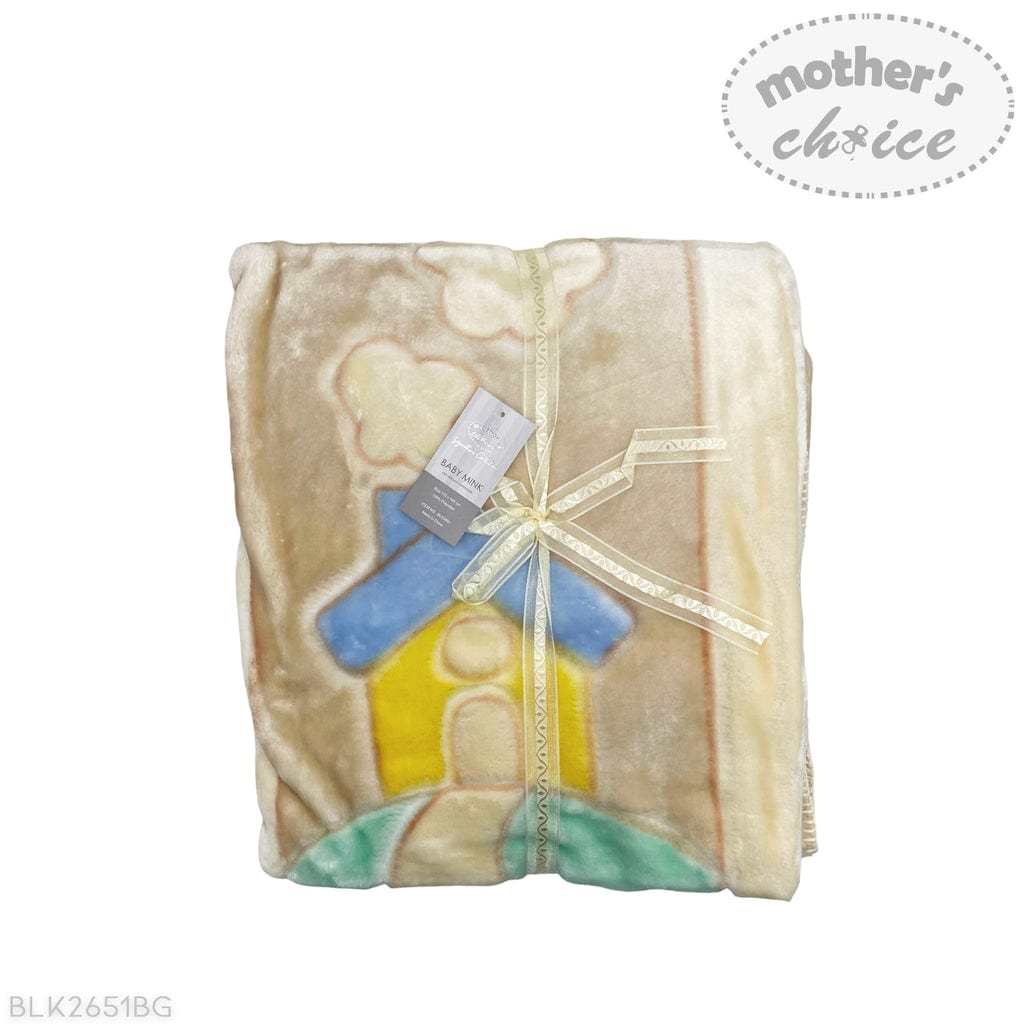 Mothers Choice BABY BLANKET Mothers Choice Infants Cutwork Blanket House Beige BLK2651BG