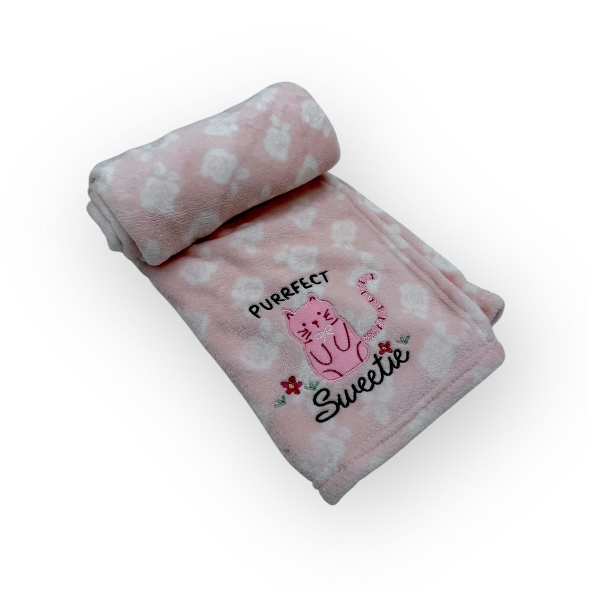 Mothers Choice BABY BLANKET Mothers Choice Printed Flannel Baby Blanket 75X100cm Girls Cat