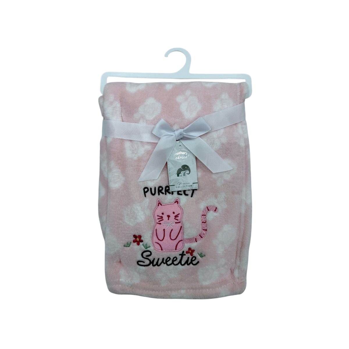 Mothers Choice BABY BLANKET Mothers Choice Printed Flannel Baby Blanket 75X100cm Girls Cat
