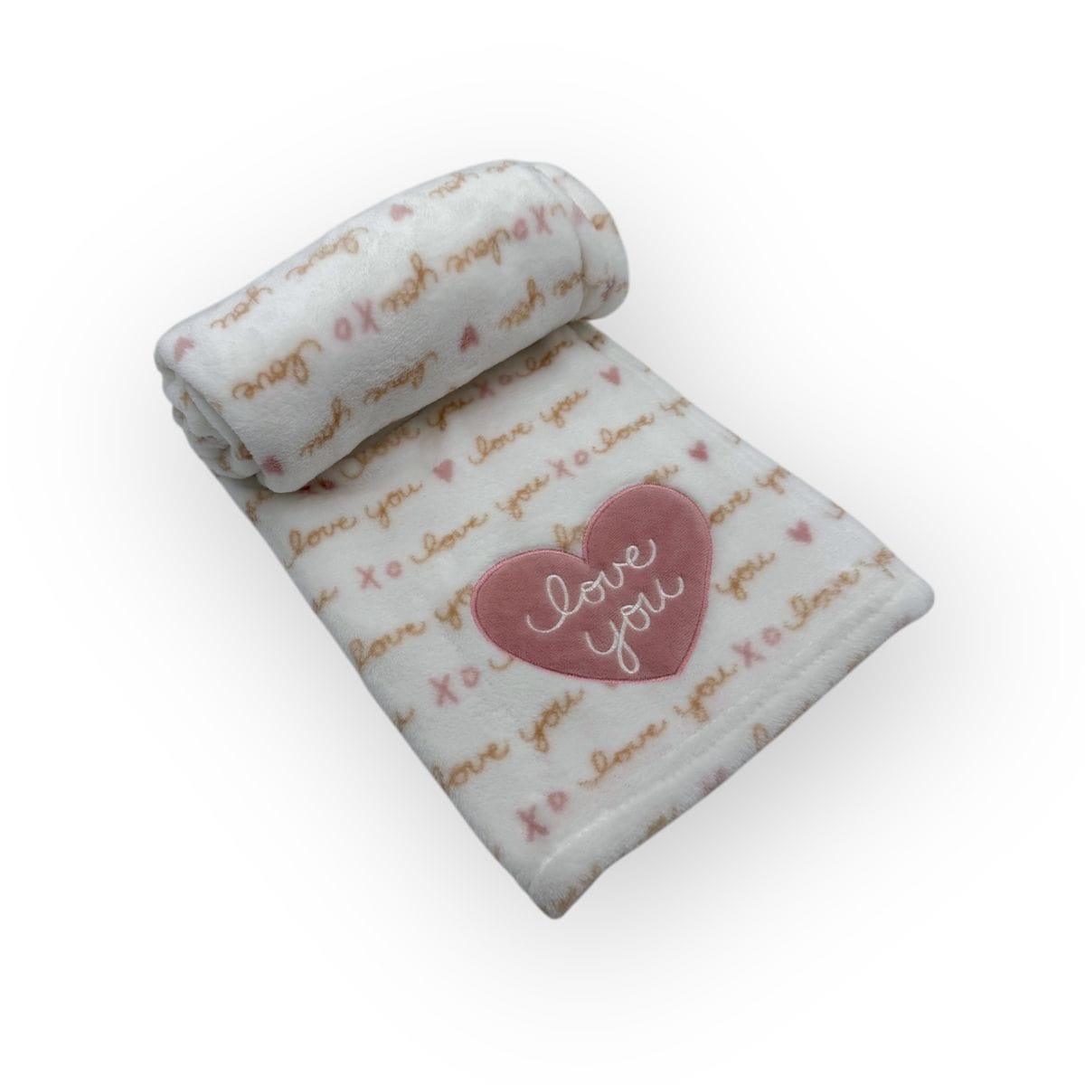 Mothers Choice BABY BLANKET Mothers Choice Printed Flannel Baby Blanket Girls 75X100cm Love You