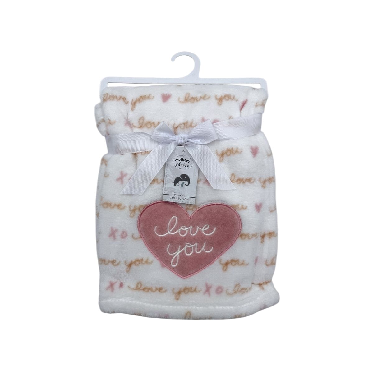 Mothers Choice BABY BLANKET Mothers Choice Printed Flannel Baby Blanket Girls 75X100cm Love You