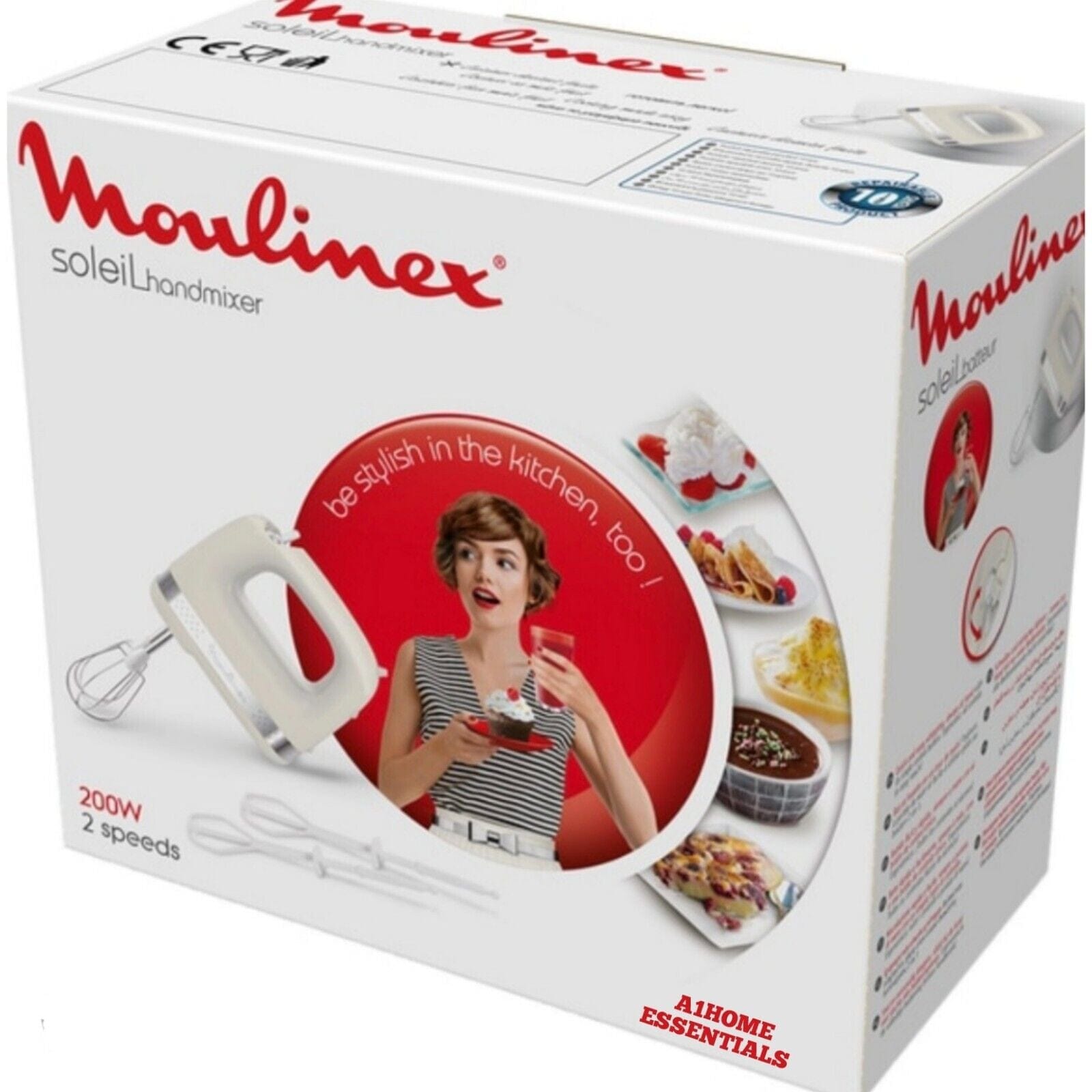 Moulinex Hand Blender Moulinex Hand Mixer Soleil2 200w, 2 Speeds HM211A11