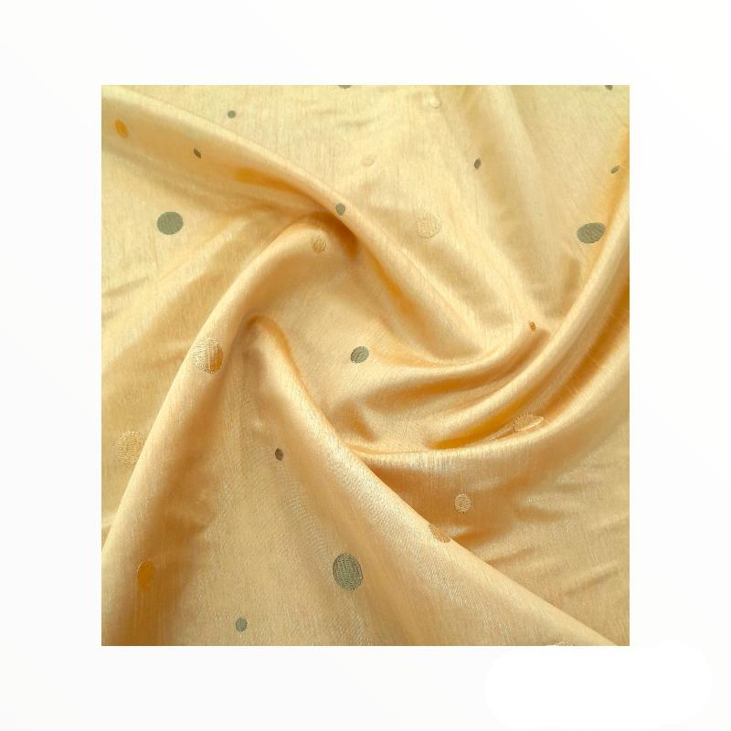 MSR Curtain Fabrics Caramel Silk Two Tone Circle Embroidery 280 cm