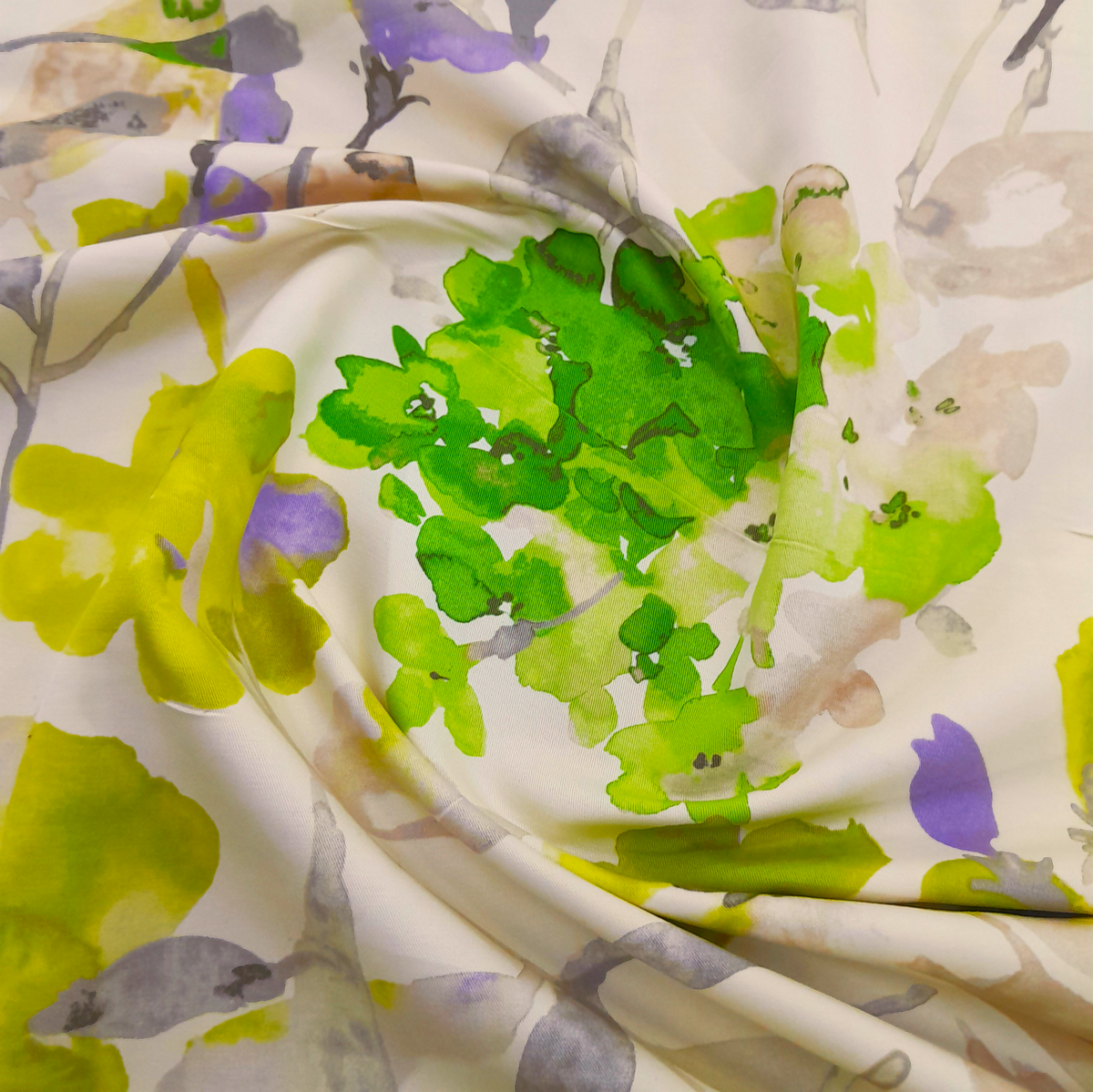 MSR Printed Cotton Fabric Pinted Cotton Fabric Willow Wood Aloe Green 140 cm