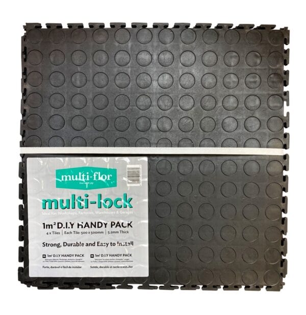 MULTI-FLOR DOOR MATS Multi-Flor Multi-Lock Medallion Interlocking DIY 1 m2 (4 Tiles) Black