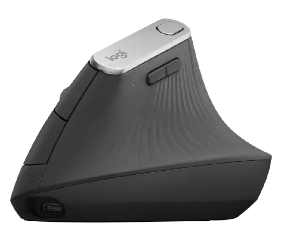 Logitech MX Vertical Ergonomic Wireless Desktop Mouse.