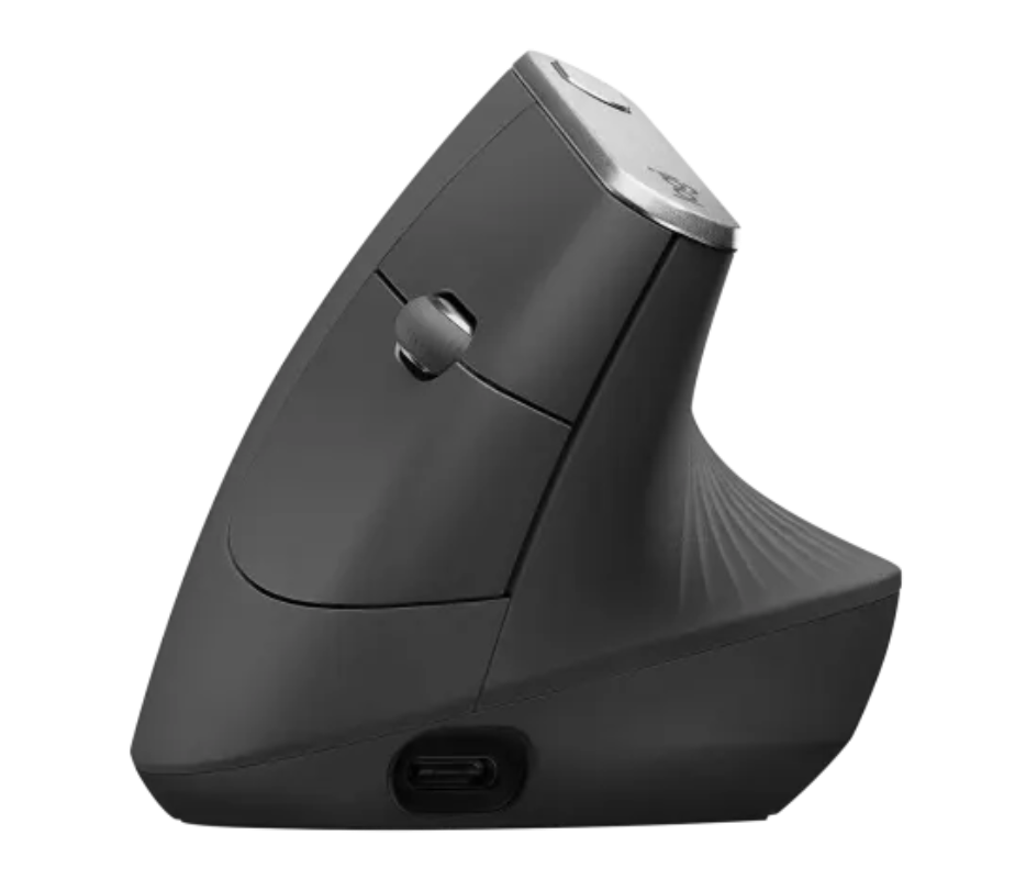 Logitech MX Vertical Ergonomic Wireless Desktop Mouse.