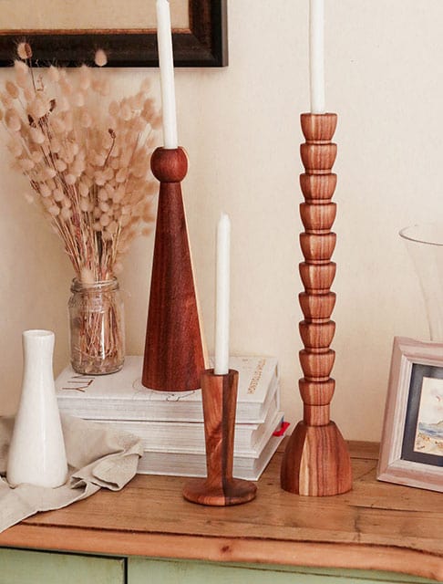 MY Butchers Block Candle & Holder My Butchers Block Rigil Candlestick Small Blackwood MBB-RIG-S-BLK (7464523530329)