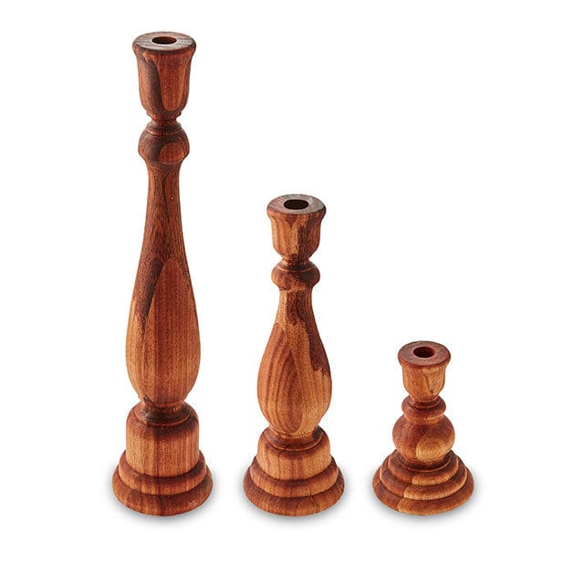 MY Butchers Block Candle & Holder My Butchers Block Sirius Candlestick Large Blackwood MBB-SIR-L-BLK (7461565202521)