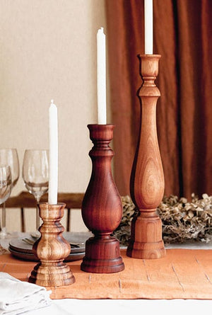 MY Butchers Block Candle & Holder My Butchers Block Sirius Candlestick Large Blackwood MBB-SIR-L-BLK (7461565202521)