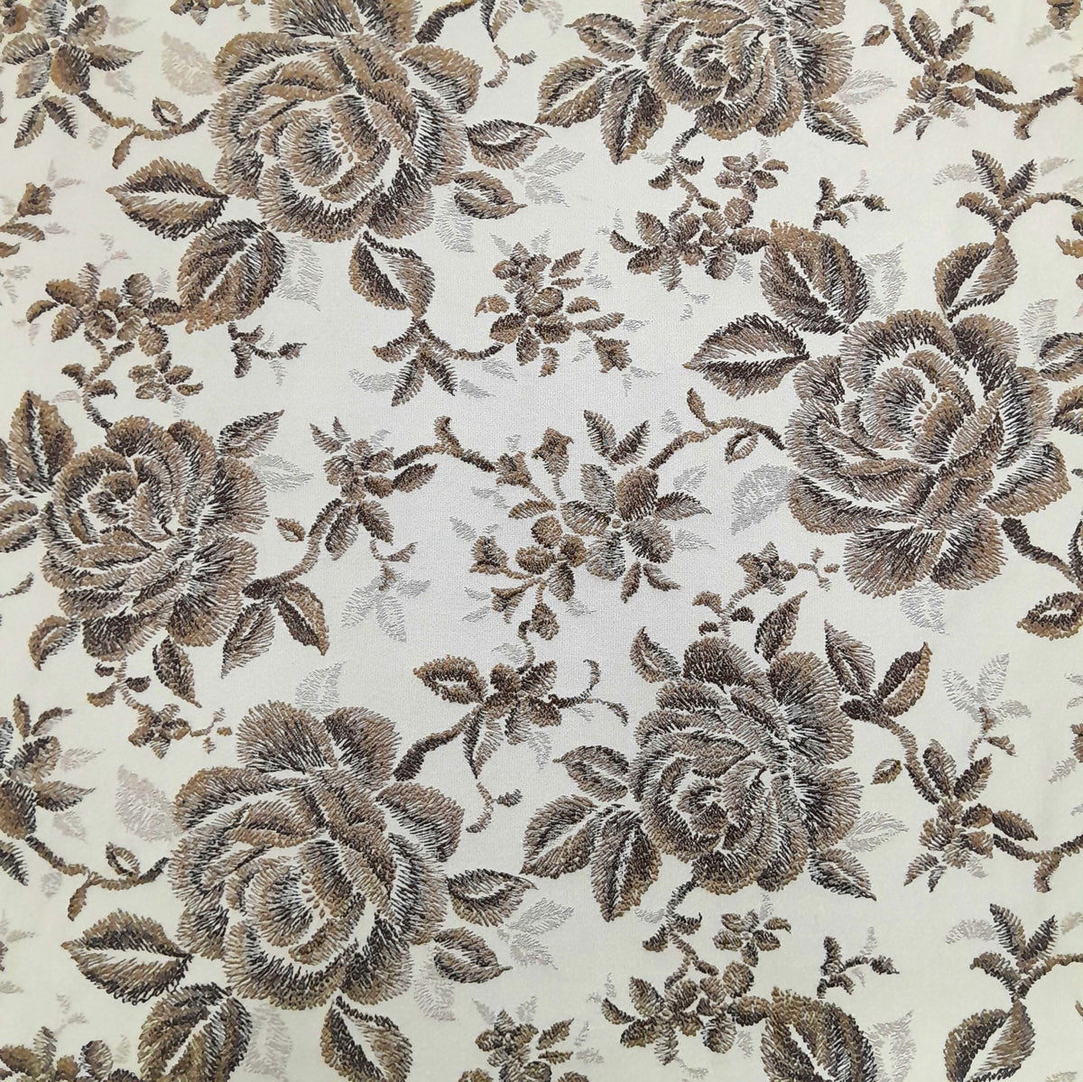 Upholstery Turkish Fabric Nakis Floral Bronze 140 cm