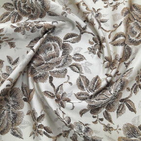 Upholstery Turkish Fabric Nakis Floral Bronze 140 cm