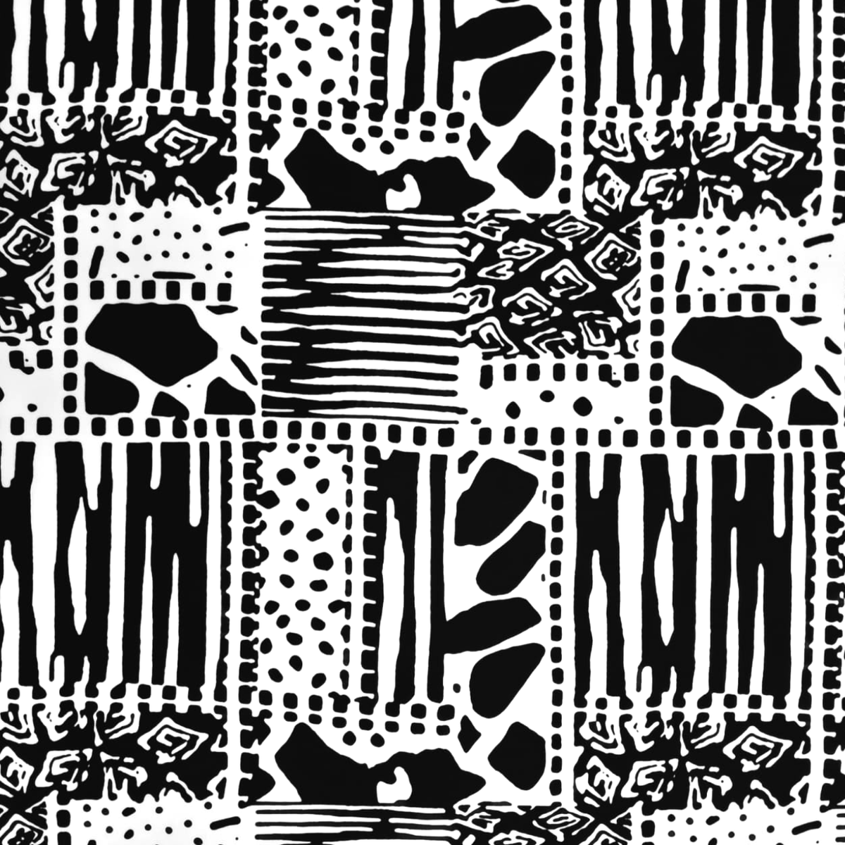 National Fabrics Printed Mini Matt Fabric Printed Mini Matt Monochrome Maze 140 cm