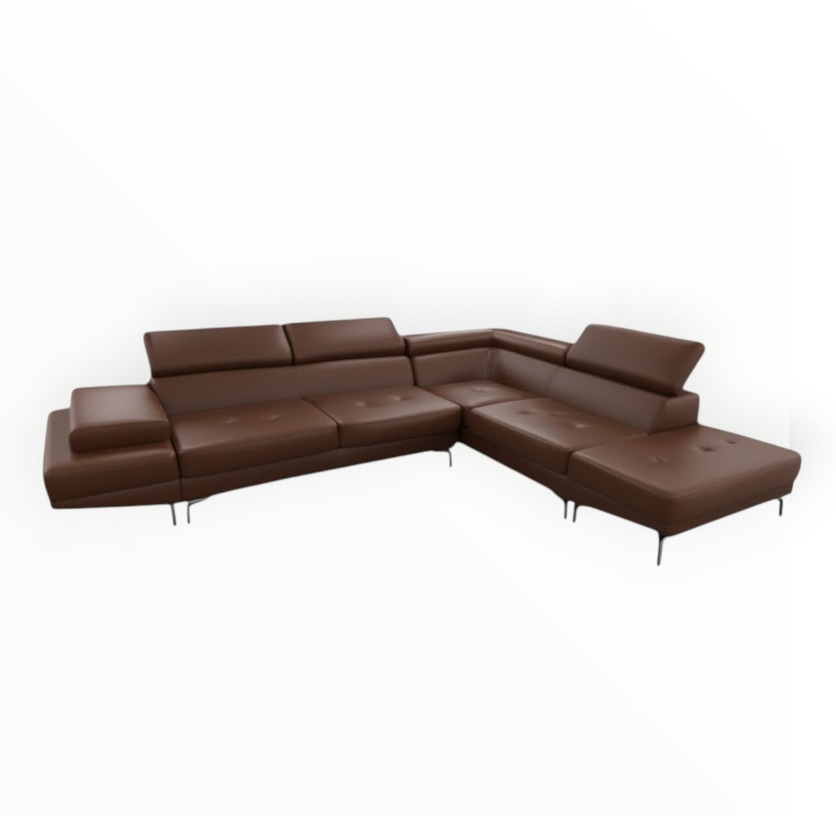 NAZ Decor Corner Lounge Suite Brown RHF Lorenzo L Shape Lounge Suite (Dark Grey)