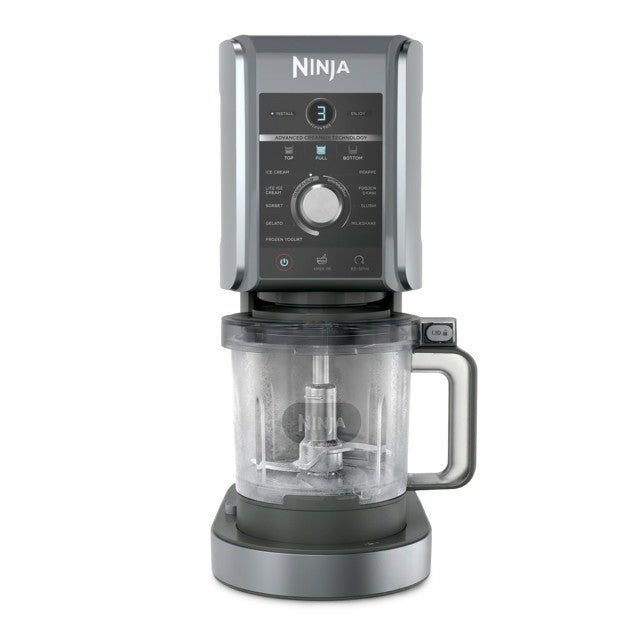 Ninja Creami Deluxe 10-in-1 Ice Cream and Iced Drink Maker Black & Silver NC502EU