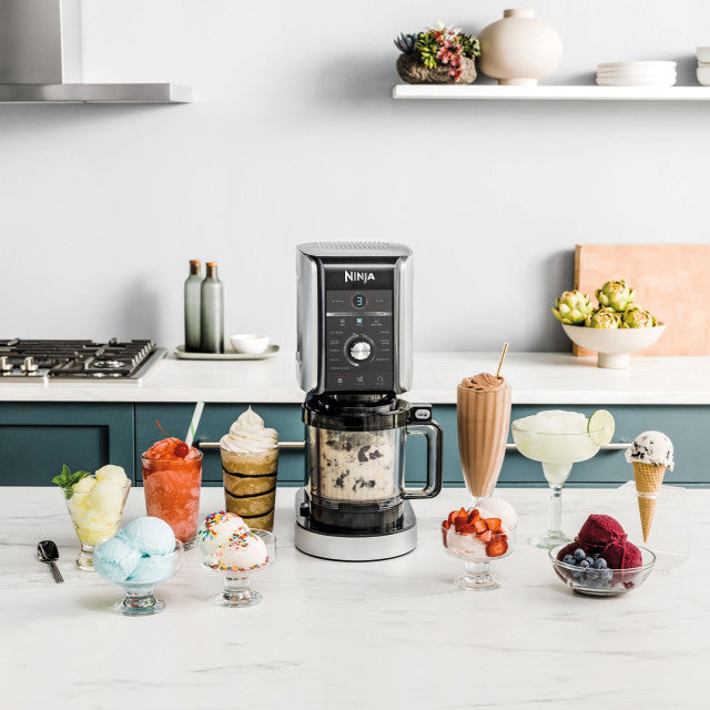 Ninja Creami Deluxe 10-in-1 Ice Cream and Iced Drink Maker Black & Silver NC502EU