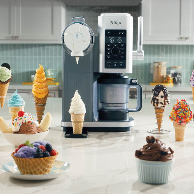 Ninja Creami 13-in-1 Scoop & Swirl Soft Serve and Ice Cream Maker Platinum Silver NC701EU