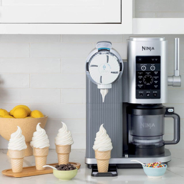 Ninja Creami 13-in-1 Scoop & Swirl Soft Serve and Ice Cream Maker Platinum Silver NC701EU