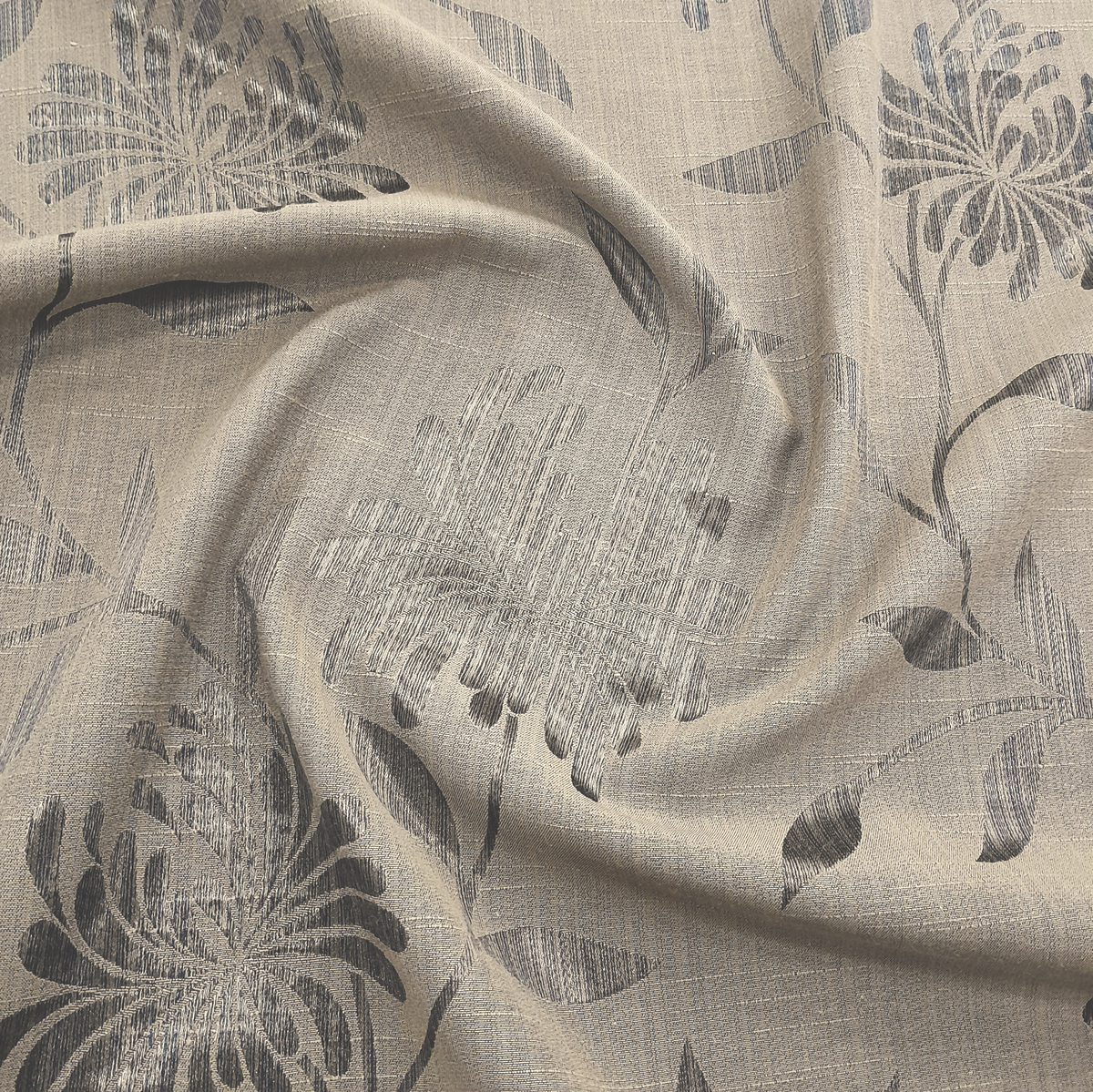 Nettex Curtaining Fabric Nettex Special Clearance Curtain Floral Brown 140 cm