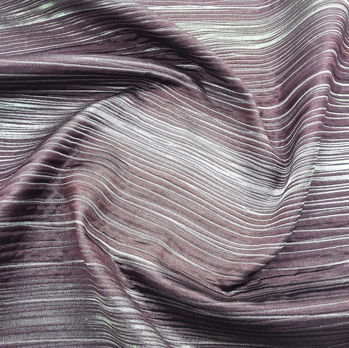 Nettex Curtaining Fabric Nettex Special Clearance Curtain Stripes Purple/Silver 140 cm