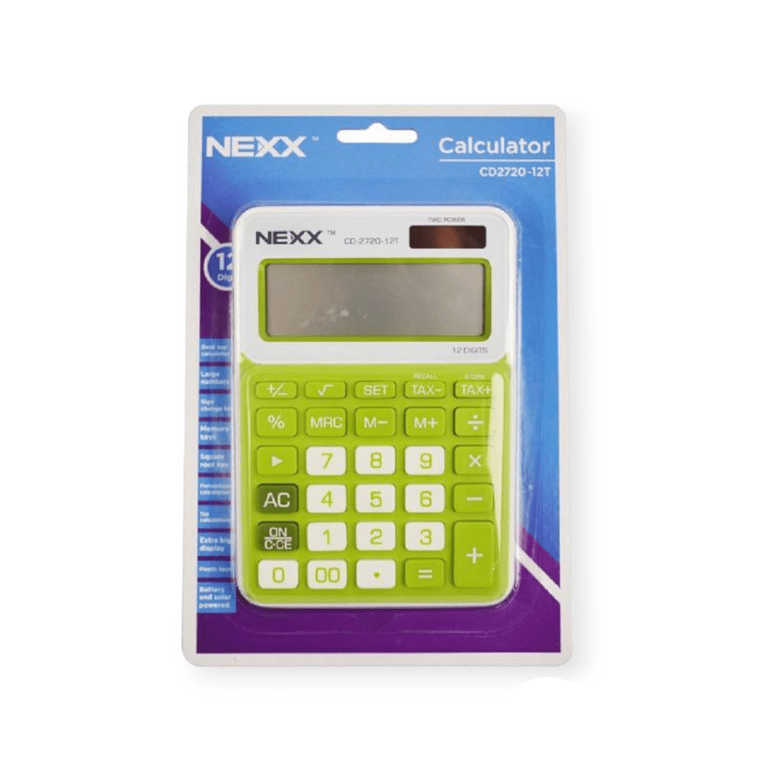 Nexx Tech & Office Nexx Cd2720 Green 12 Digit Desktop Calculator (7396907515993)