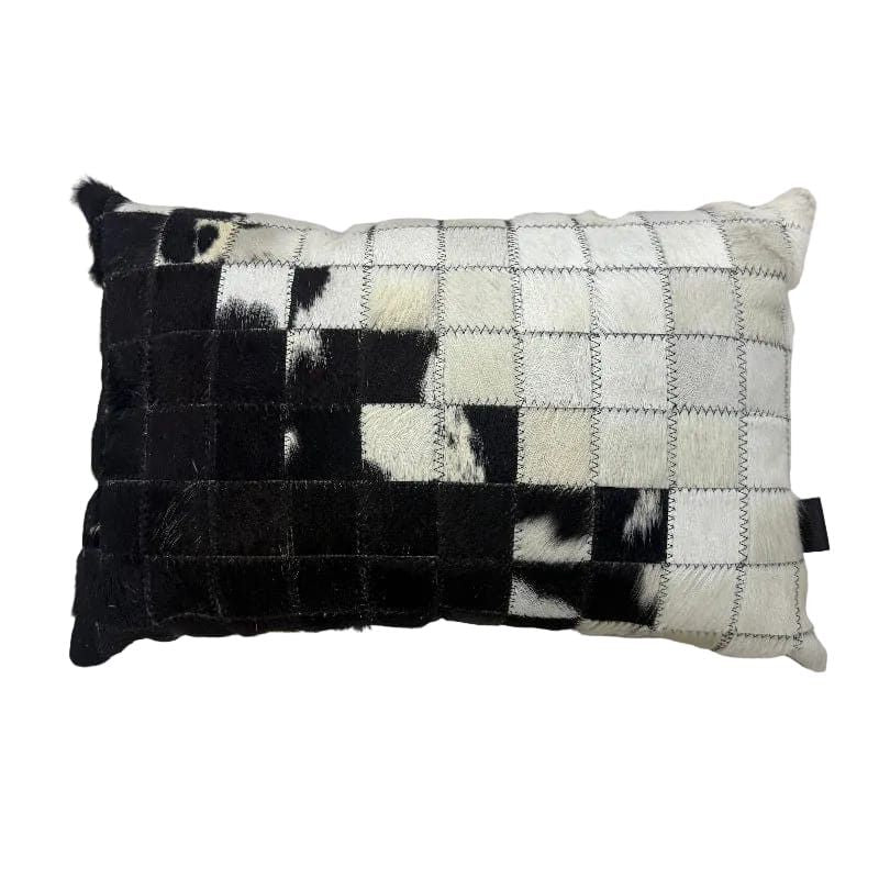 NGUNI scatter cushion Nguni Block Natural Skin Cushion 33 x 50cm Black