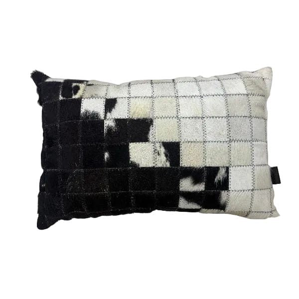 NGUNI scatter cushion Nguni Block Natural Skin Cushion 33 x 50cm Black