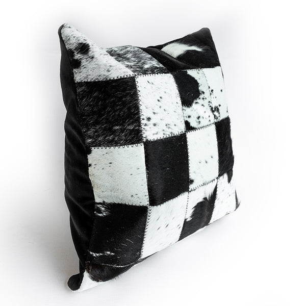NGUNI scatter cushion Nguni Block Natural Skin Cushion 50 x 50cm Black