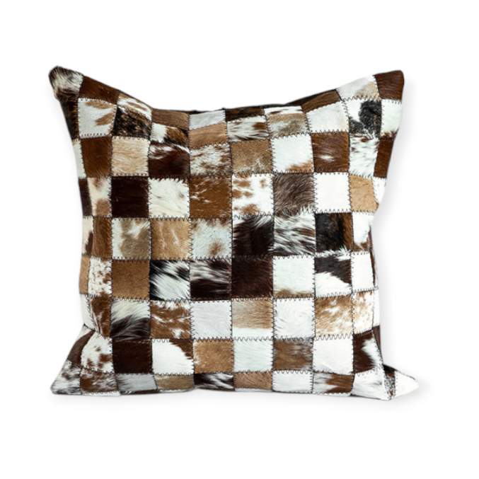 NGUNI scatter cushion Nguni Block Natural Skin Cushion 50 x 50cm Brown
