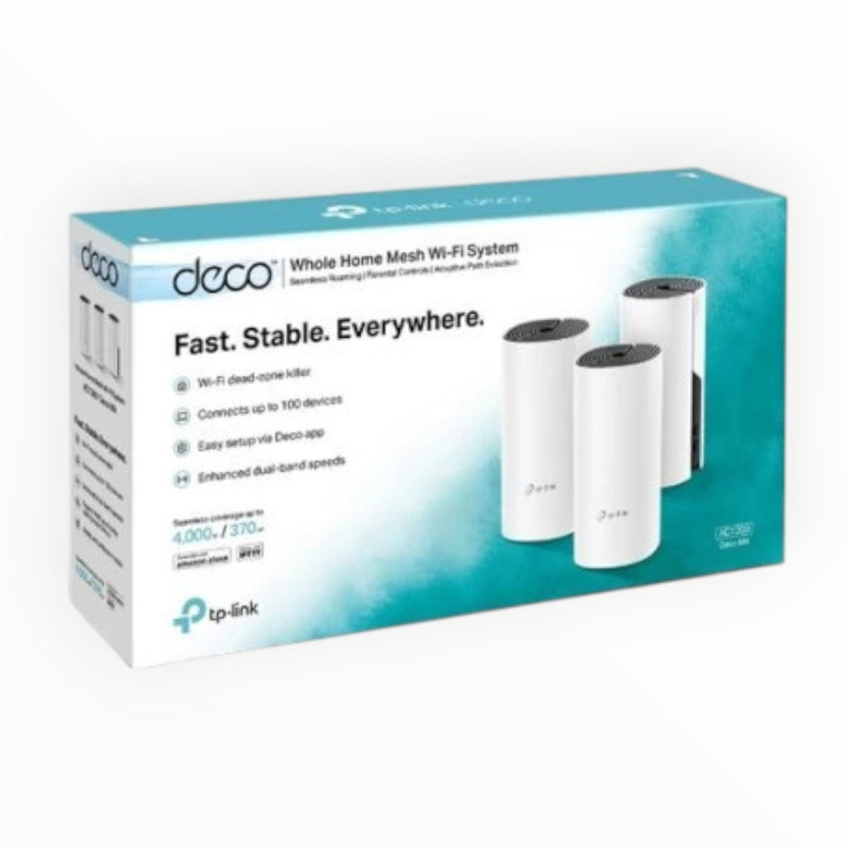 TP-LINK DECO M4 (3-PACK) AC1200 867 Mbps Mesh Router  (White, Dual Band)..