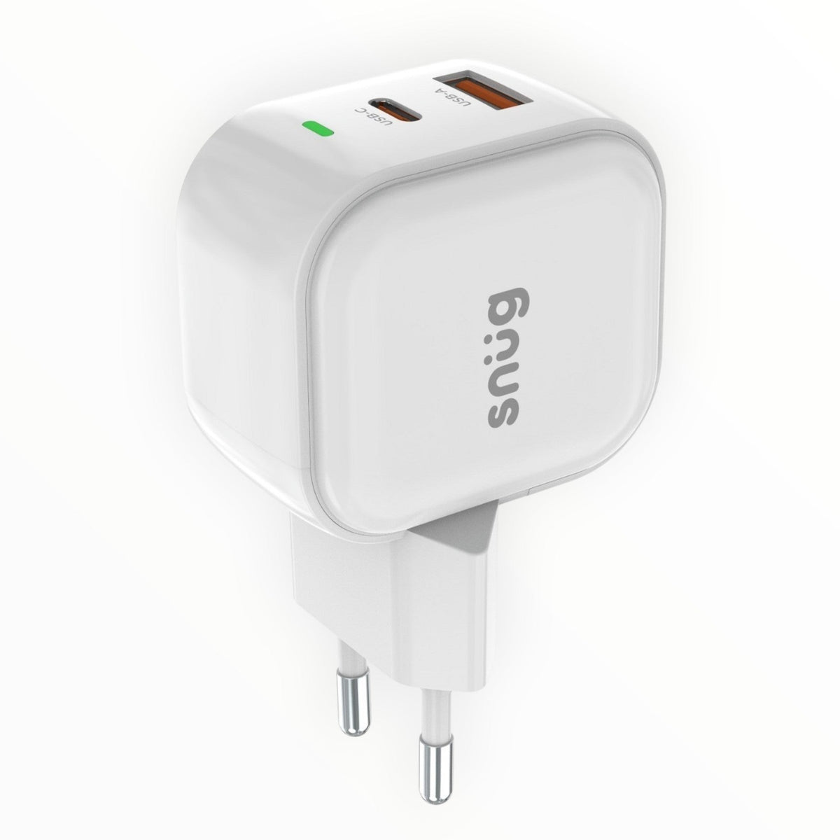 Snug USB TypeC 35W PD Square Wall Charger White.