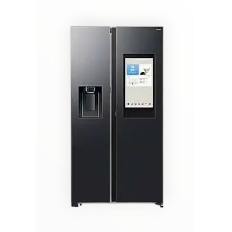 Samsung Bespoke AI Side by Side 21.5” Family Hub Screen Plumbed Black 594L RS90F64A2FFA