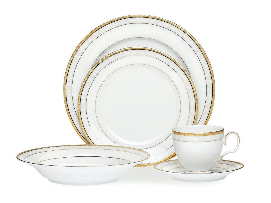 Noritake Dinner Plate Noritake Hampshire Gold Rim Soup Plate 22.6cm HAMPG008 (7792276242521)