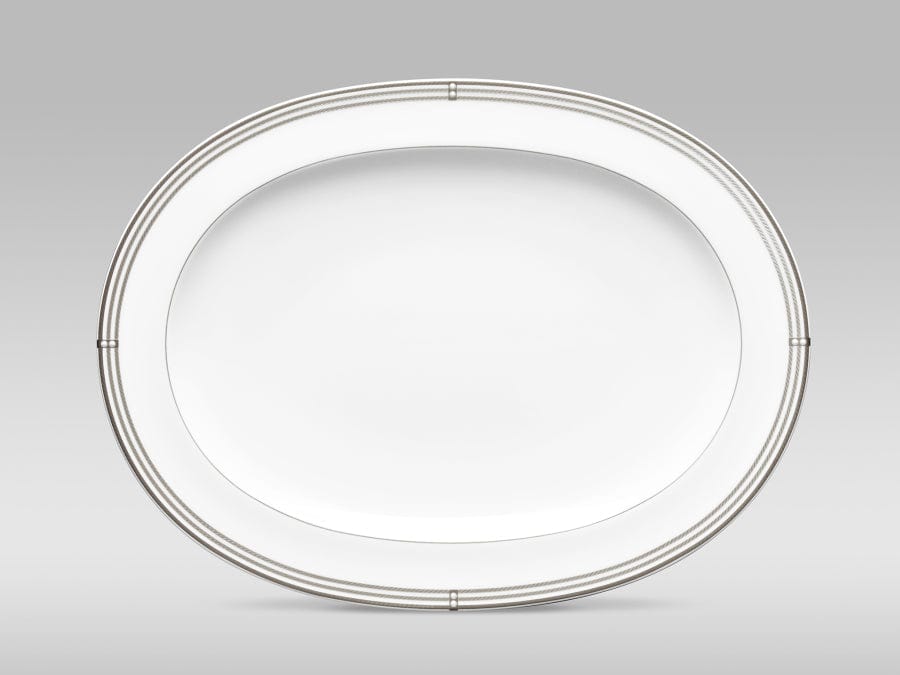 Noritake Serving Platter Noritake Aidan Platinum Platter Oval 36.5cm AID022