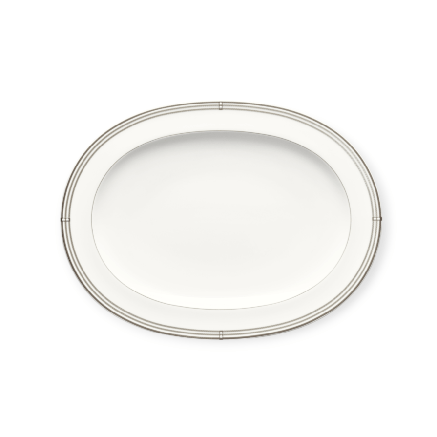 Noritake Serving Platter Noritake Aidan Platinum Platter Oval 36.5cm AID022